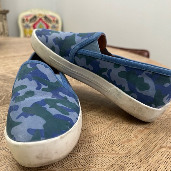Joie Huxley Camo Suede Leather Skate Slip On Sneaker Blue 37-1/2 size  7-71/2 - Picture 5 of 14